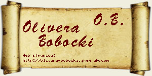 Olivera Bobocki vizit kartica